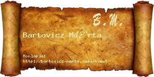 Bartovicz Márta névjegykártya